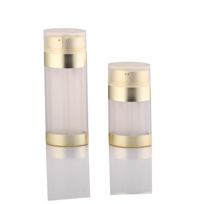 China Airless Bottle 30ml 60ml  Double Chamber Plastic Cosmetic Containers ODM Vacuum Cosmetic Bottle à venda