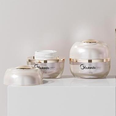 China Contenedor de crema vacía acrílica personalizado 30g 50g Máscara Jar de crema de doble pared en venta
