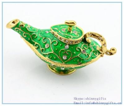 China Green Genie Lamp Pewter Trinket Box Free Shipping SCJ950 for sale