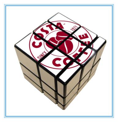 China COSTA coffee 3x3x3 Black Speed Cube Puzzle for sale