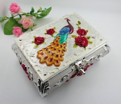 China Shinny Gifts Metal Jewelry Box Earring Storage Box for Wedding Gifts&Desktop Decoration for sale