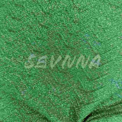 China Recycled Fiber Activewear Knit Fabric 77%Recycled Nylon 6%Silver Metallic 17%Spandex Machine Washable for sale