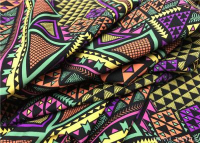 China Wefting Knit Super Stretch Recycled Lycra Fabric / Geometric Pattern Superior Luxe Fabric for sale