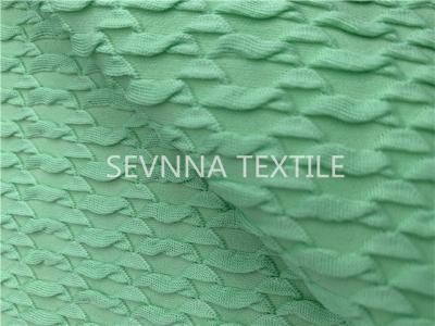 China Mint Green Texture Poly Yarn Recycled Swimwear Fabric Repreve Spandex for sale