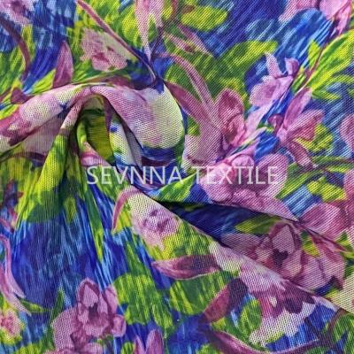 China Floral Design Recycled Swimwear Fabric Bikini Style Compression Lining for sale