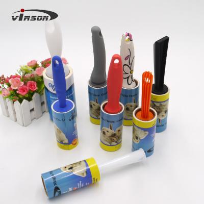 China Eco-friendly fashionale handle printed paper sticky lint roller for sale