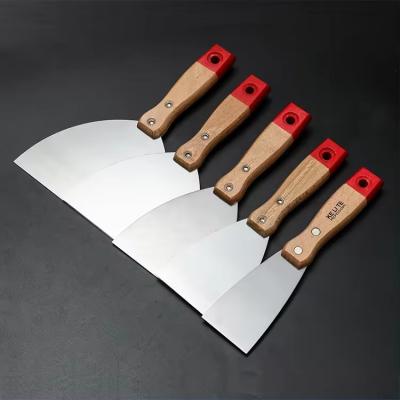 China Hot Sale Wooden Handle Carbon Steel Putty Knife Czech Beech Handle Stainless Steel Scraper for sale