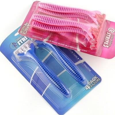 China Hotel Travelling Stainless Steel Triple Blade Manual Disposable Razor for Men for sale