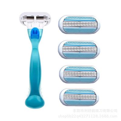China Replaceable blade refills Body Facial Razor Private Label Disposable Portable Travel Shaving Razor for Women en venta