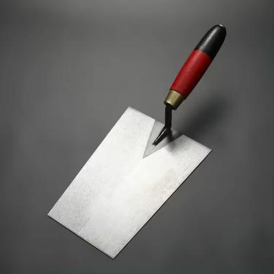 China Wooden Handle High Carbon Steel Float Trowel Square End Bucket Hardened and Tempered Steel Bricklaying Trowel for sale