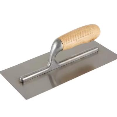 China Wooden Handle Stainless Steel Blade Bricklayer Concrete Plastering Trowel for sale