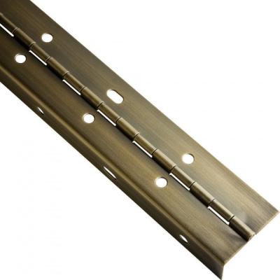 China Brass Plated Continuous Piano Hinge Partial Wrap Slotted For Bending Metal Door for sale