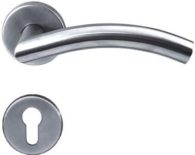 China Glossy Polished Stainless Steel Internal Door Handles With Same Color Screws for sale