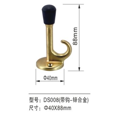China Zinc Alloy Floor Mounted Door Stop 40x88mm Polished Chrome With Hook for sale