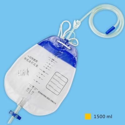 China 1500ml PVC Foley Catheter Urine Bag Urinary Drainage Bag 2000ml With Anti Reflux Valve for sale