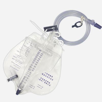 China Precise Metering 2000ml Urinary Catheter Drainage Bag Disposable Nighttime Catheter Bag for sale