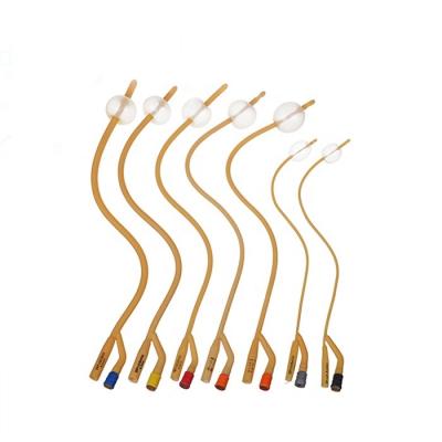China Soft 1 2 3 Way Silicone Elastomer Coated Latex Foley Catheter CE for sale