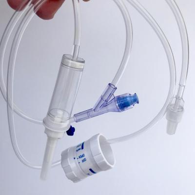 China Pyrogen free Disposable Infusion Set IV Flow Regulator Extension Set ISO9001 for sale
