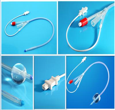 China Temperature Sensor 3 Way Silicone 20 22Fr Medical Foley Catheter With Balloon for sale