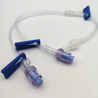 China tubería médica de la extensión del catéter de Foley del tubo de la extensión del 10cm-30cm con la válvula de Needleless en venta