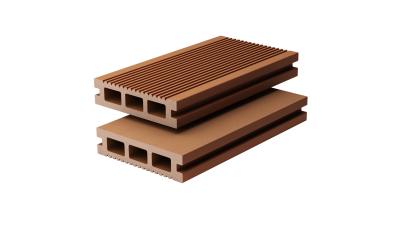 China 100 X 25 Hollow Plastic Decking Boards WPC Wood Plastic Composite Flooring for sale