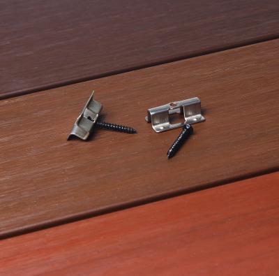 China La cubierta de acero inoxidable de plata atornilla los clips compuestos de los tableros de los accesorios del Decking de WPC en venta