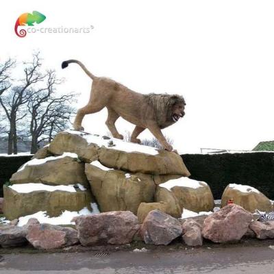 China Artificial Animals Safari Realistic Animatronic Lion For Zoo Park 110V 220V for sale