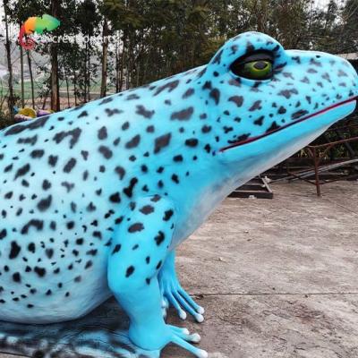 China Giant Robotic Realistic Animatronic Animals Blue Realistic Fake Frog 50hz 60hz for sale