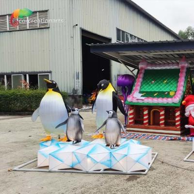 China Aquarium Park Chinese Festival Lanterns Penguin Lantern Weather Resistance for sale
