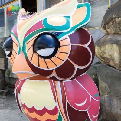China high strength alive sound  Fiberglass Animal Statues Lighting Animatronic Owl for sale