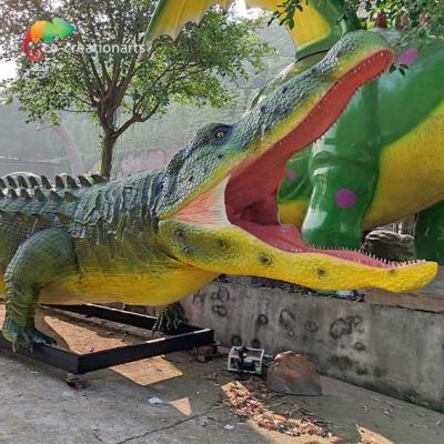 China Zoo Exhibition Realistic Animatronic Animals Life Size Crocodile Waterproof for sale