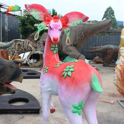 China Lighting Customizable Fiberglass Deer For Theme Park for sale