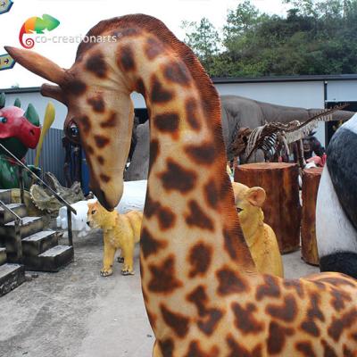 China Lighting Theme Park Fiberglass Giraffe Simulation Color for sale