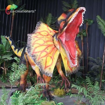 China Jurassic World Dilophosaurus Life Size Animatronic Dinosaurs Electricity Power for sale