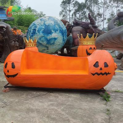 China Customizable Fiberglass Animatronic Pumpkin Bench For Halloween Festival Decoration for sale