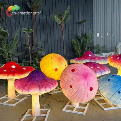 China Waterproof Giant Size Fiberglass Animatronic Lighting Mushroom For Theme Park Decoration for sale
