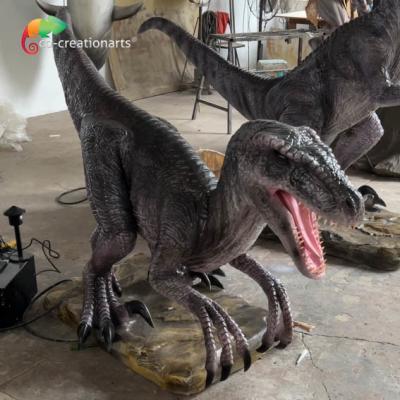 China Vermaakpark Levensgrootte Animatronische Dinosaurussen Animatronische Velociraptor Met Realistische Beweging En Geluid Te koop
