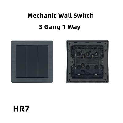 China Metal Electrical Wall Switch 250V 10A 1 / 2 / 3 / 4 Gang 1 / 2 Way Wall Light Switch for sale