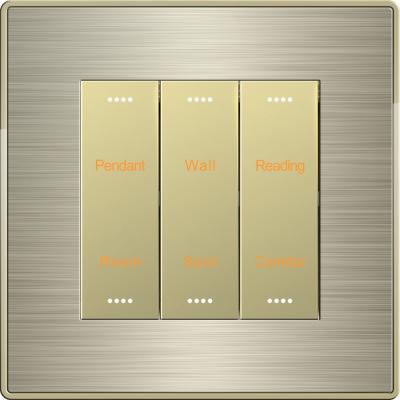 China Smart Home Solution Knx Dimmer Switch Curtain Scene Control 3 Gang Wall Switch for sale