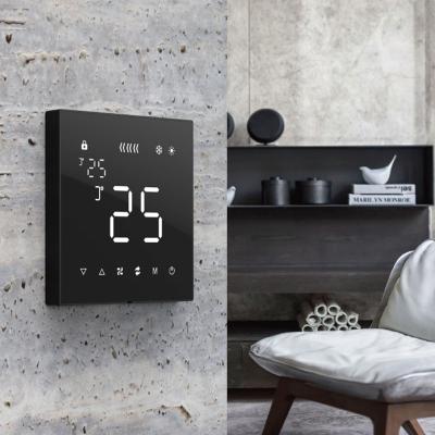 China 12V Home Smart Thermostat Black Color Modbus RS485 Protocol for sale