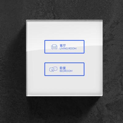 China White Crystal Glass Wall Switch RS485 Standard 86 Wall Box Installation for sale