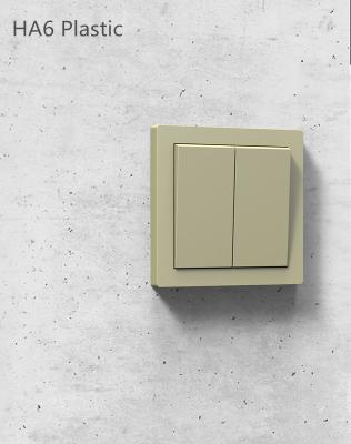 China High voltage 250V 10A Plastic Wall Switch Grey / Champagne for sale