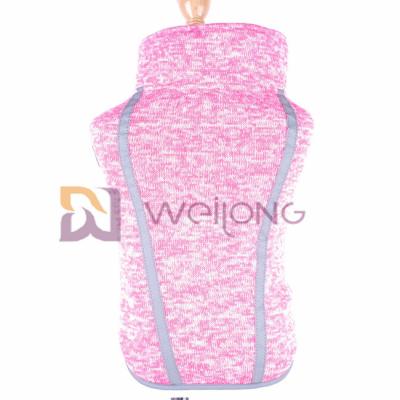 China Velcro que abre o revestimento cor-de-rosa Heather Dog Sweatshirt do revestimento do animal de estimação do velo à venda