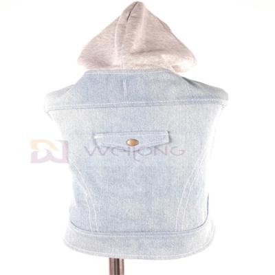 China Cotton Denim Puppy Hoodie Blue Vintage Washed Clothes XS-XL for sale