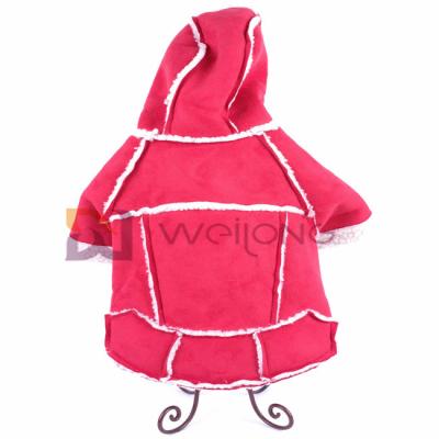 China Warm Imitate Leather Pet Clothing Autumn Raw Edge Cute Pet Hoodie for sale