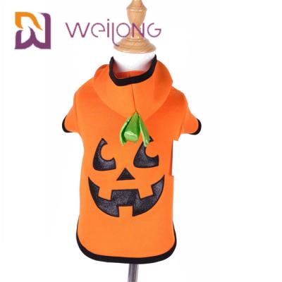 China Autumn Embroidery Face Halloween Pumpkin Dog Hoodie Cat Dog Clothes for sale