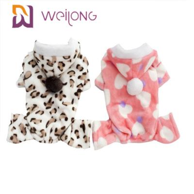 China Customizable 100% Poly Print Pet Pajama For Autumn / Winter Dog Flannel Pajamas for sale