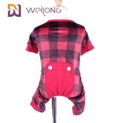 中国 多印刷物のフランネル ペット パジャマの暖かさのカスタマイズ可能な格子縞犬のパジャマ 販売のため