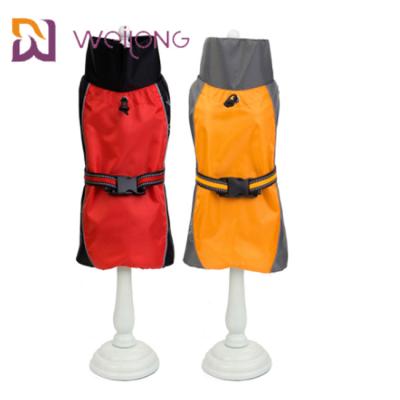 China Low Permeability Reflective Stripe Buckle Dog Rain Suit Large Dog Raincoat for sale