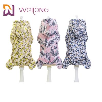 China Customized Digital Print Waterproof Fabric Pet Raincoat Draw Cord Small Dog Raincoat for sale